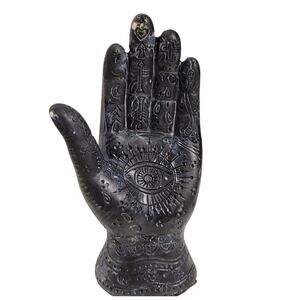Evil Eye Hamsa Hand Fatima God Palmistry Decorative Statue Halloween Decor Black